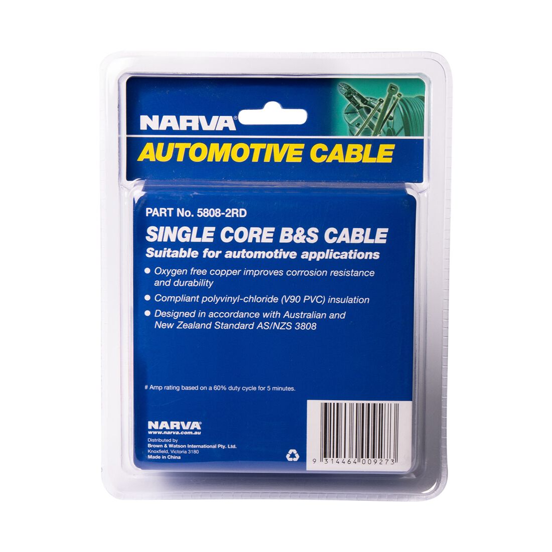 Narva Battery & Starter Cable, 100 Amp, 8mm x 2m - Red, , scanz_hi-res