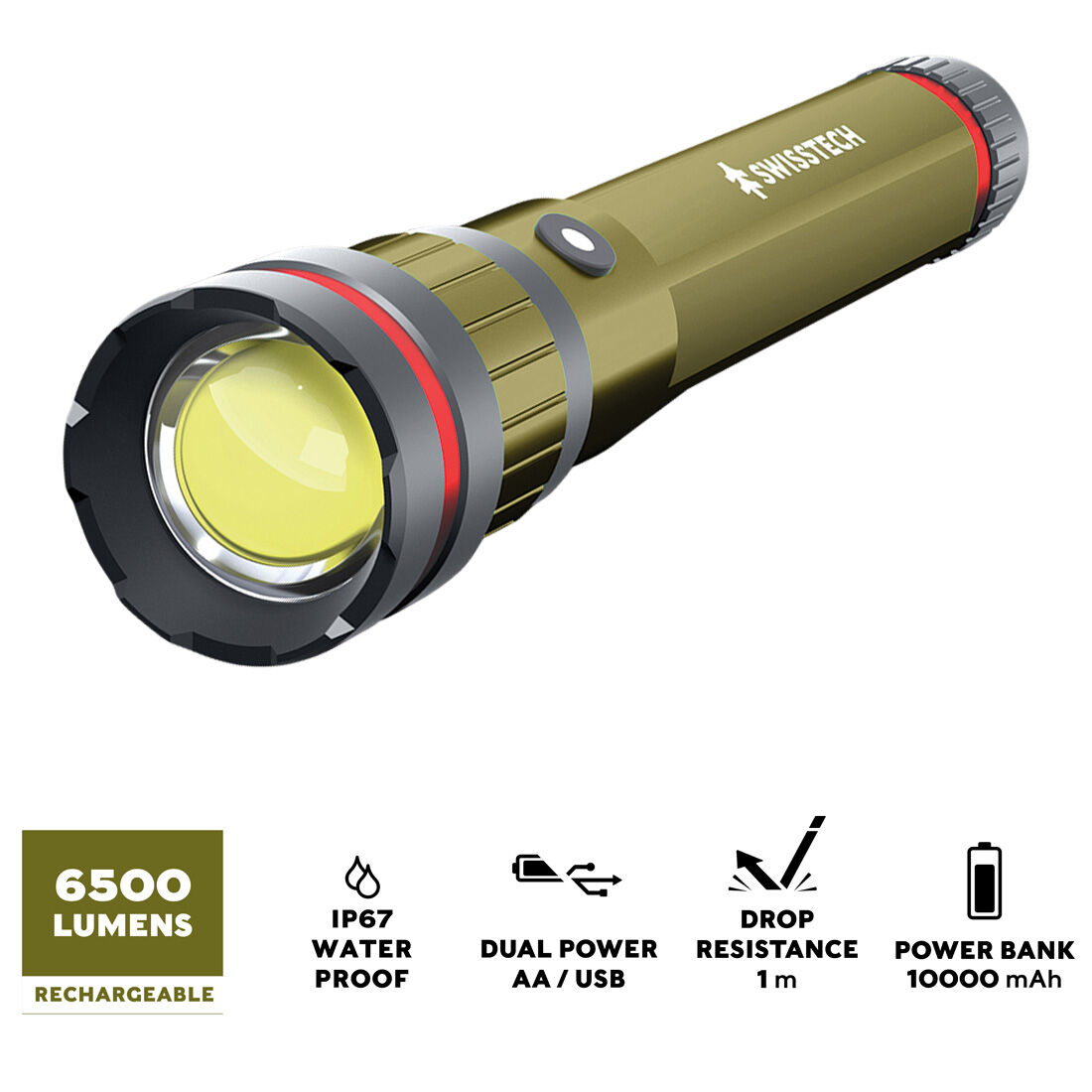 SWISSTECH Dual Power LED Flashlight, , scanz_hi-res
