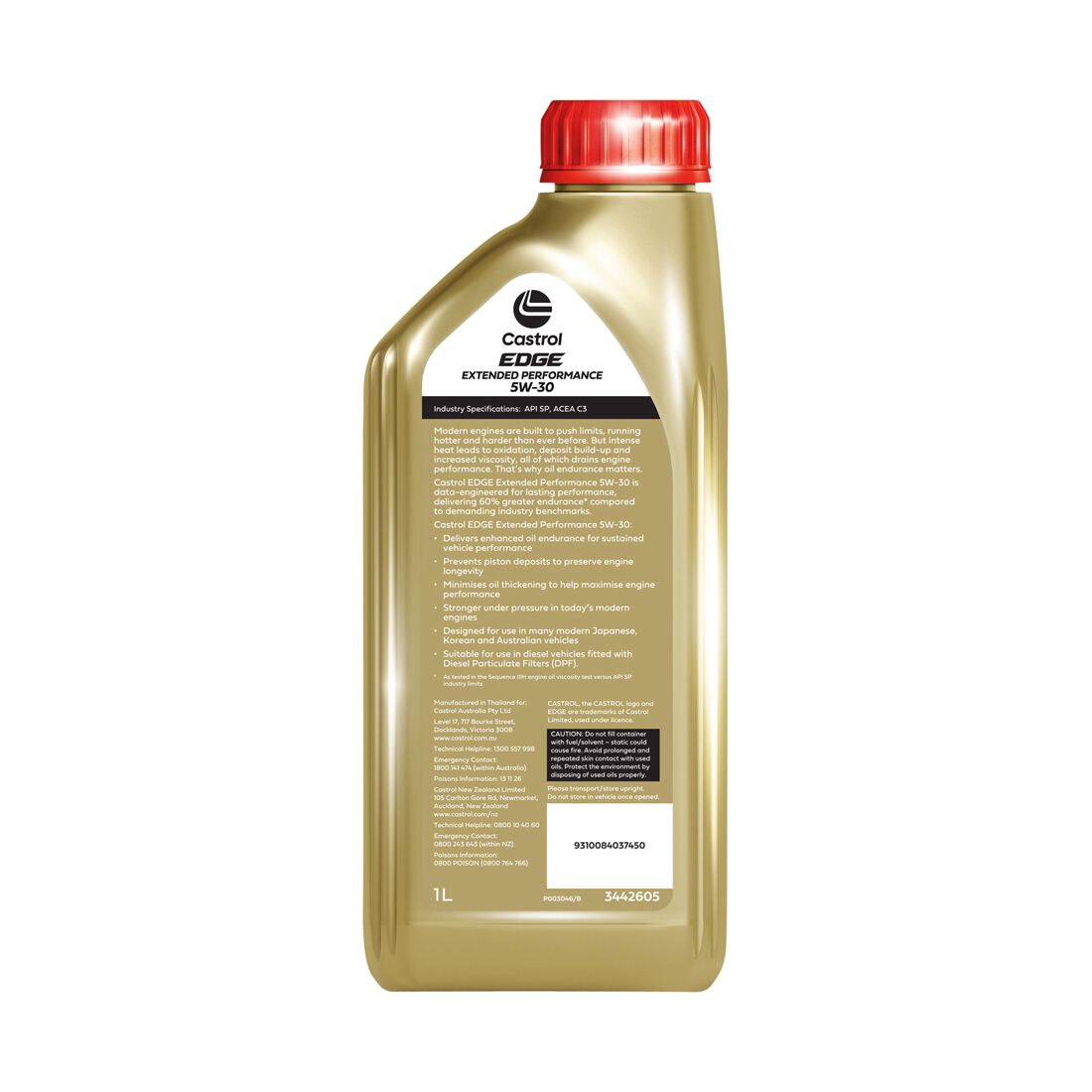 Castrol EDGE Extended Performance Engine Oil 5W-30 1 Litre, , scanz_hi-res