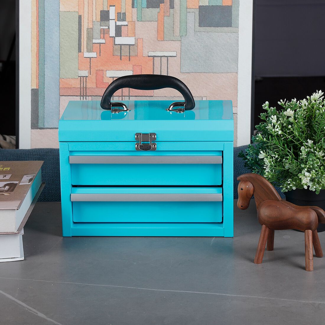 ToolPRO Sky Blue Mini Tool Chest With Handle, , scanz_hi-res