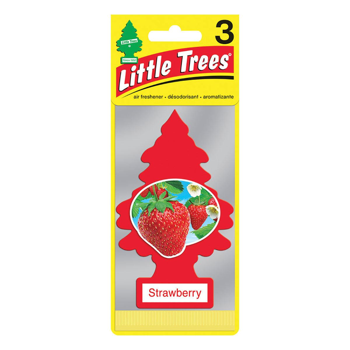Little Trees Air Freshener - Strawberry 3 Pack, , scanz_hi-res