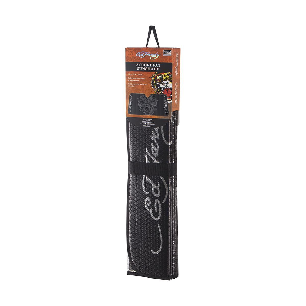 Ed Hardy Logo Sunshade - Black 68 x 150cm, , scanz_hi-res