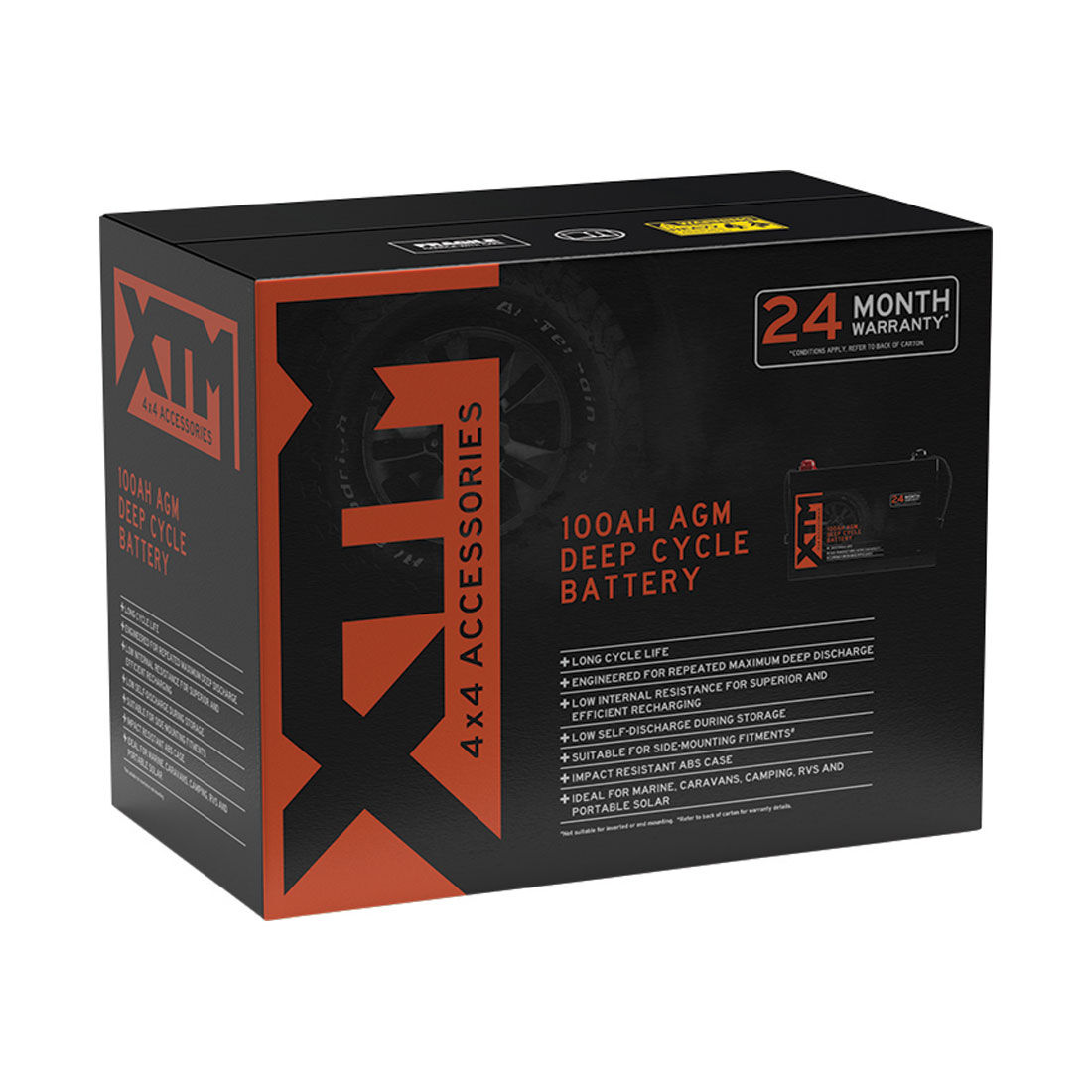 XTM Deep Cycle Battery DC12-100 AGM, , scanz_hi-res