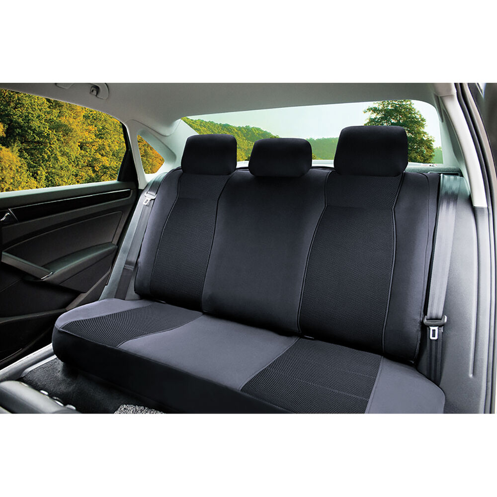 SCA Jacquard Seat Covers Charcoal Adjustable Headrests Rear Seat