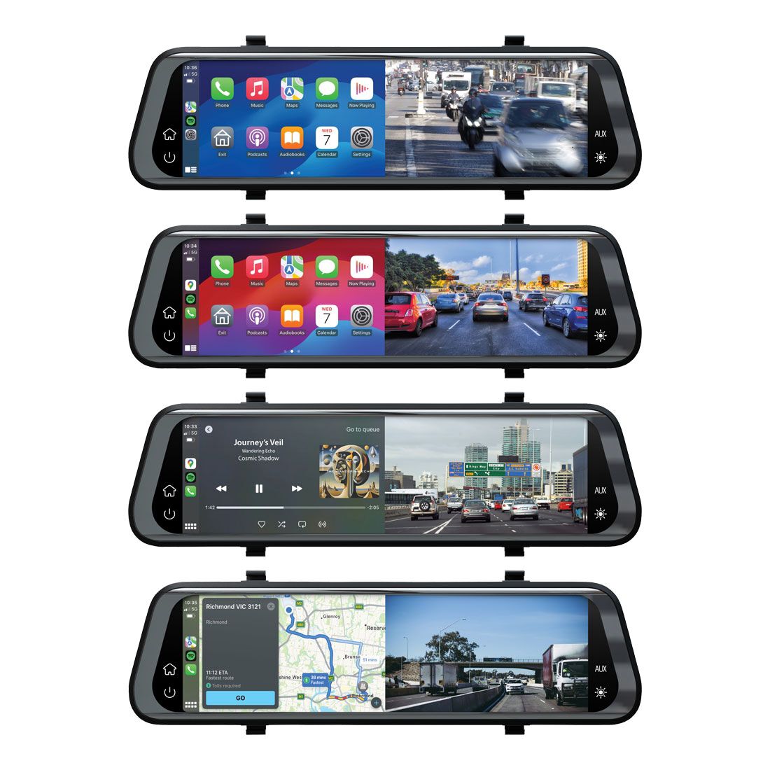 Nanocam+ 9.7" Dual Channel Smart Mirror NC-962MIRDVR, , scanz_hi-res