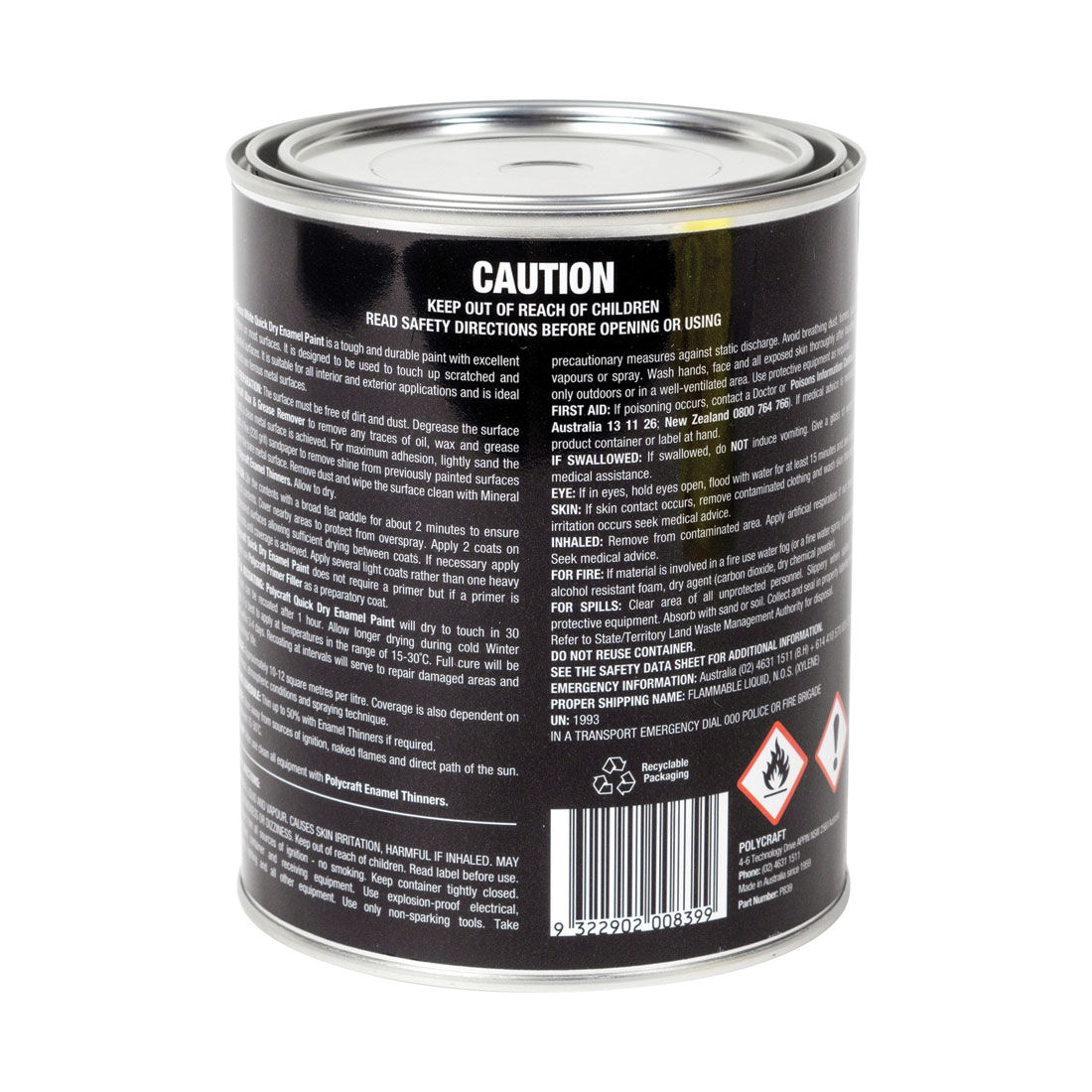 Polycraft Enamel Quick Dry White 1 Litre, , scanz_hi-res