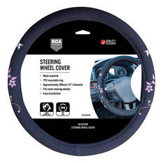 SCA Steering Wheel Cover - Blossom Mesh, Black/Orange/Purple, 380mm diameter, , scanz_hi-res