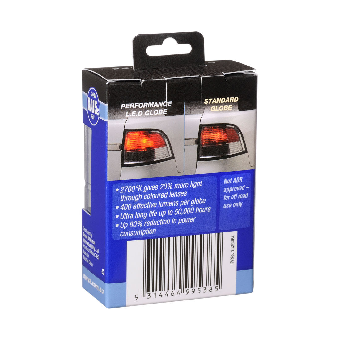 Narva Automotive Globes - Performance LED Bayonet 12/24V, R5W, BA15S, , scanz_hi-res