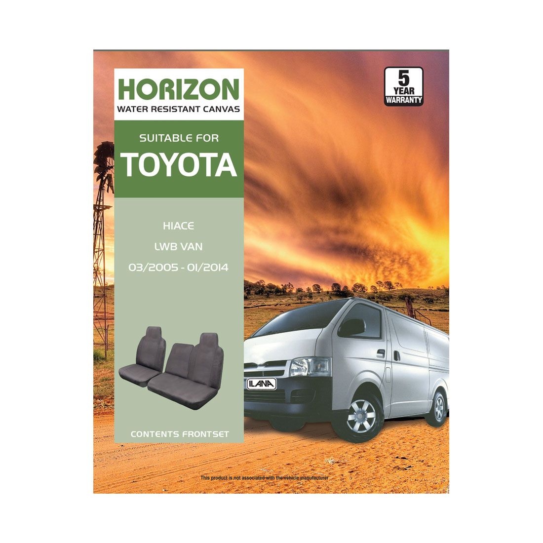 Ilana Horizon Tailor Made Pack For Toyota HiAce LWB Van 03/05 - 01/14, , scanz_hi-res