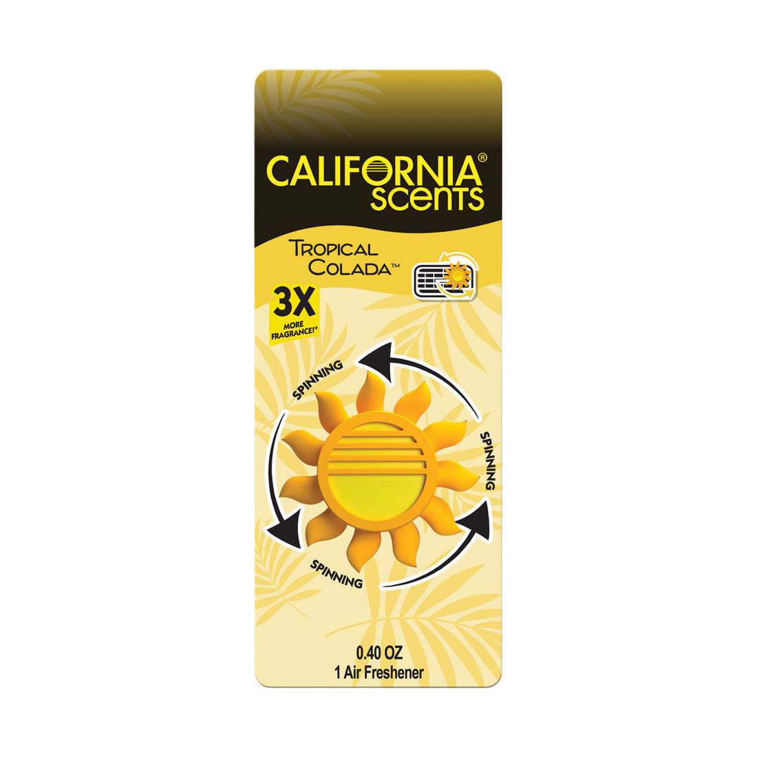 California Scents Novelty Sun Spinner Car Air Freshener Vent Clip, Tropical Colada Scent, , scanz_hi-res