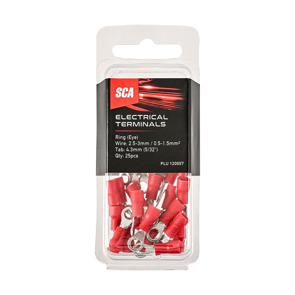 SCA Electrical Terminals Ring (Eye) 4.3mm Red 25 Pack, , scanz_hi-res