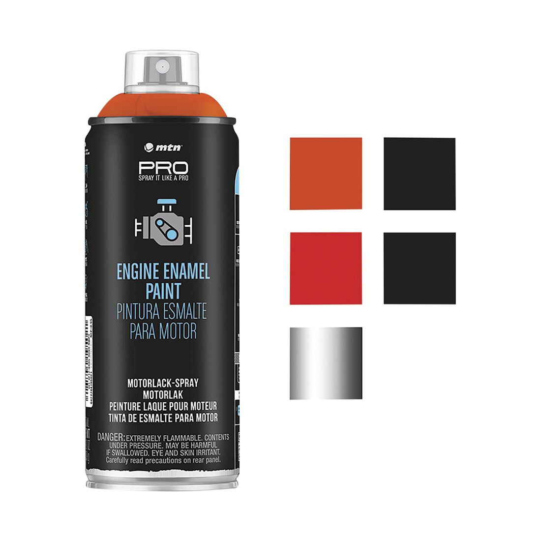 MTN PRO Engine Enamel Orange Chevy 400ml Spray Paint, , scanz_hi-res