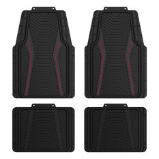 SCA Carbon Fibre Design Floor Mats with Red Piping, , scanz_hi-res