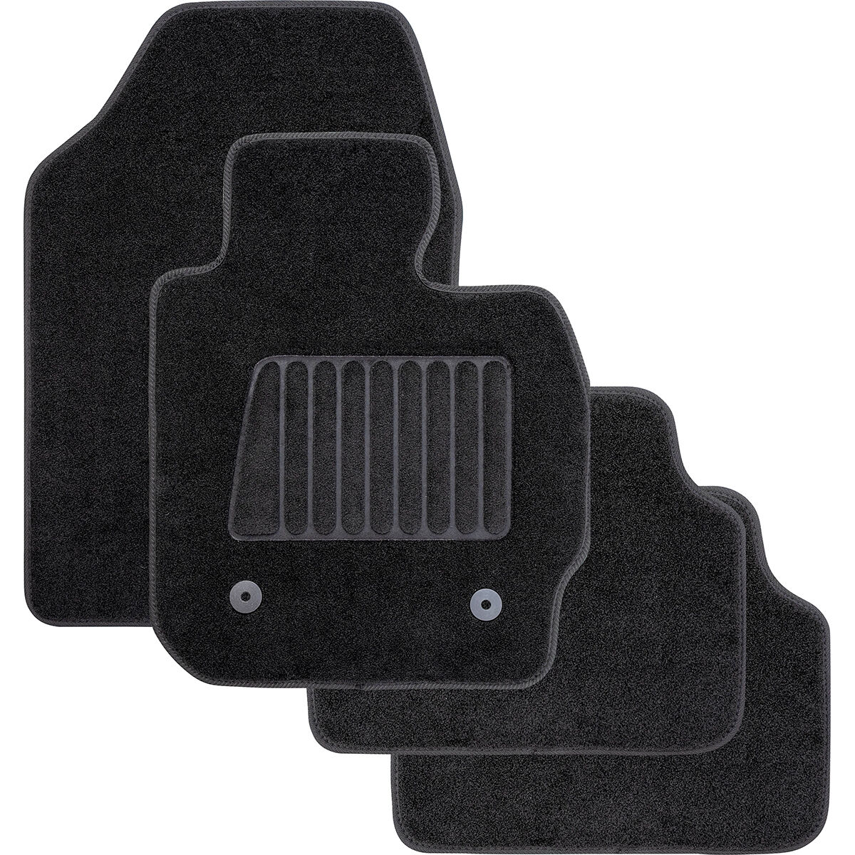 SCA Accelerator Cutout Carpet Car Floor Mats - Set of 4, Black, , scanz_hi-res