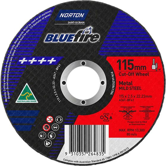 Norton Metal Cut off Disc 115mm x 2.5mm x 22mm, , scanz_hi-res