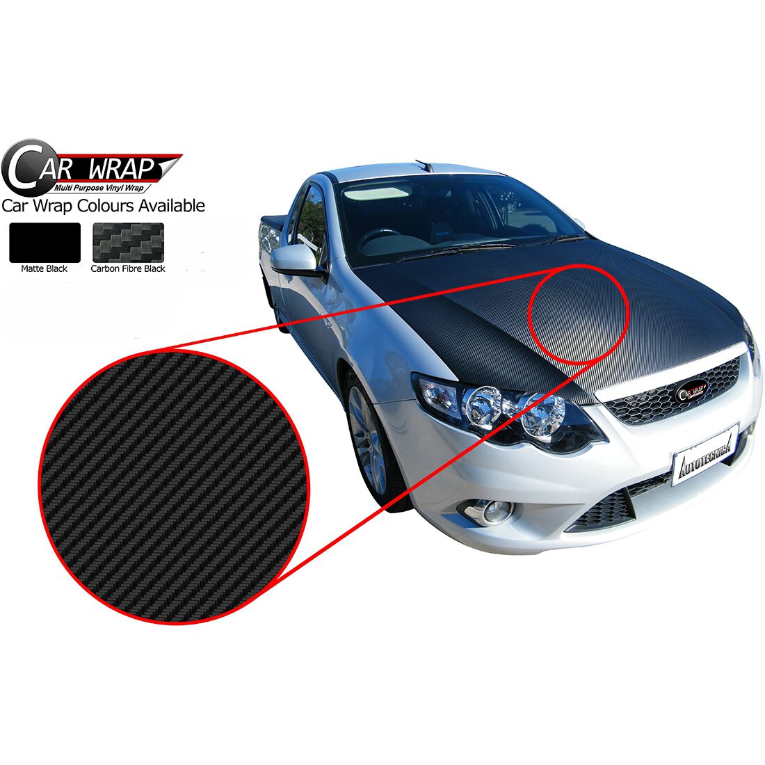 Autotecnica Vinyl Car Wrap Film - 3D Black, 20 x 213cm, , scanz_hi-res