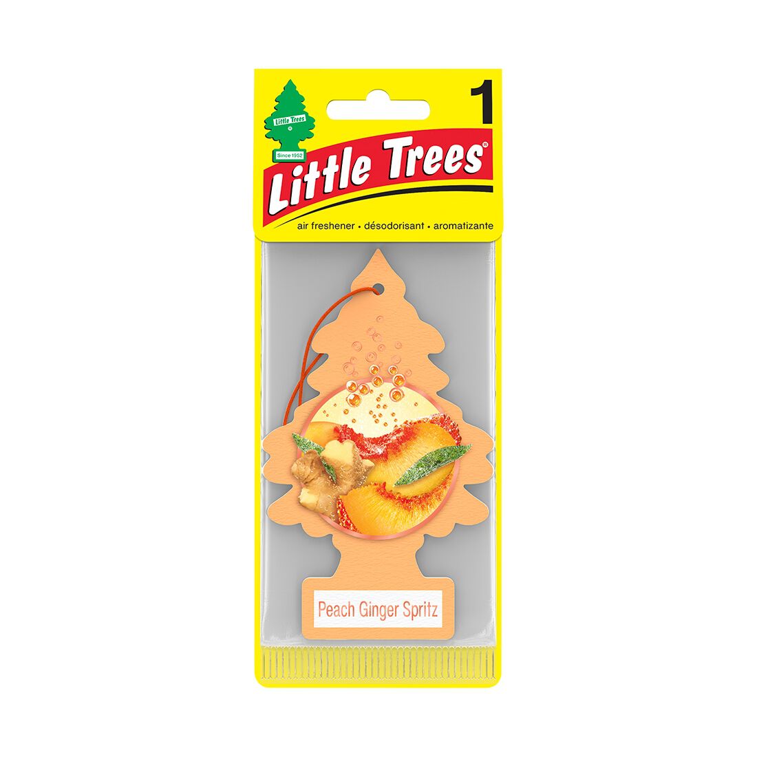 Little Trees Air Freshener - Peach Ginger Spritz 1 Pack, , scanz_hi-res