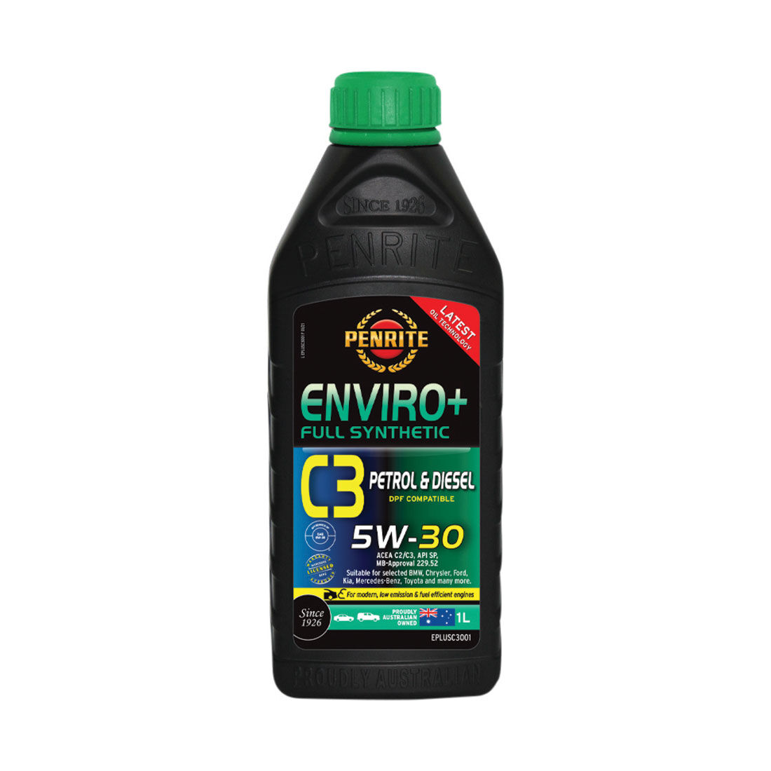 Penrite Enviro+ C3 Engine Oil - 5W-30 1 Litre, , scanz_hi-res