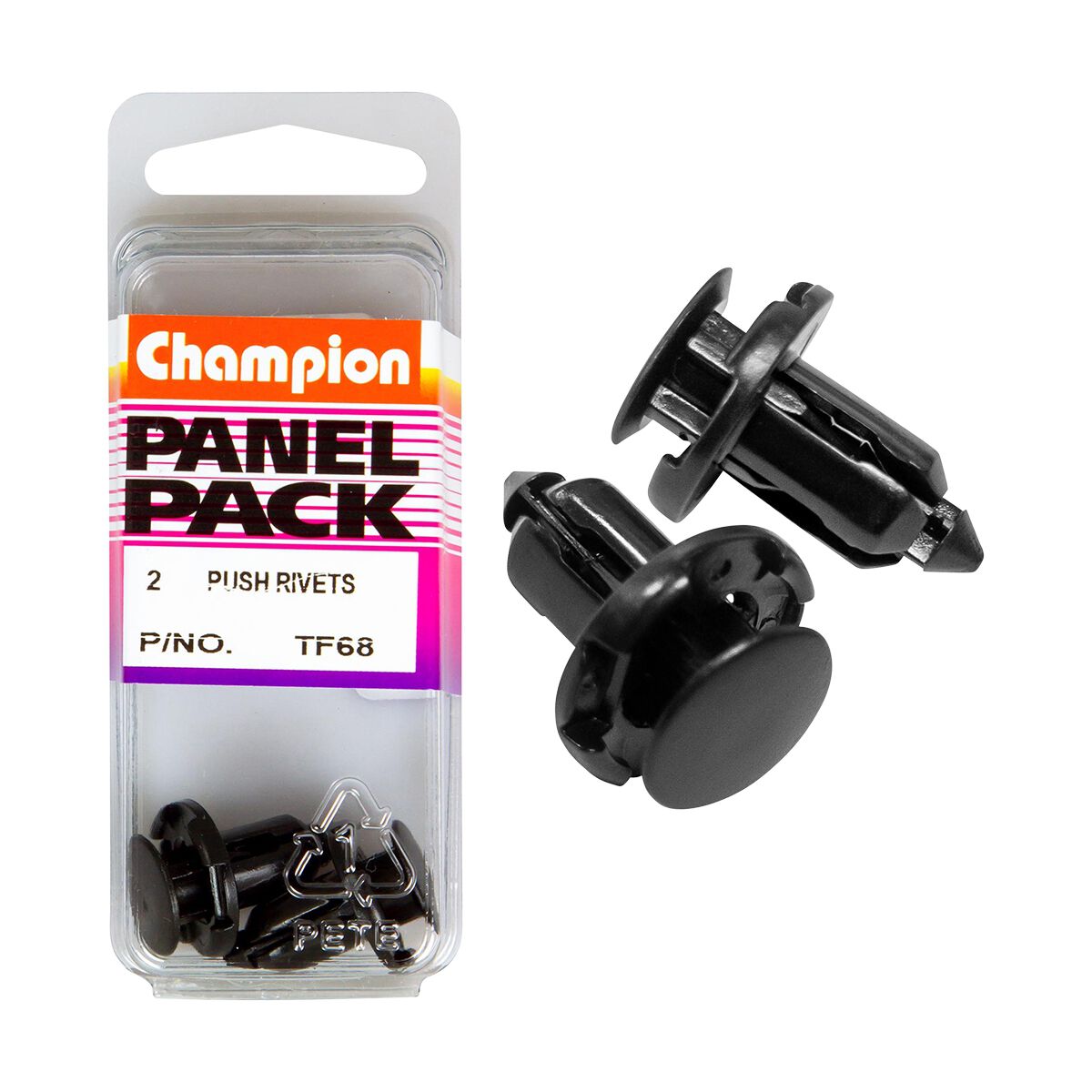 Champion Panel Pack Push Rivet Black TF68, 9mmx12mm, , scanz_hi-res