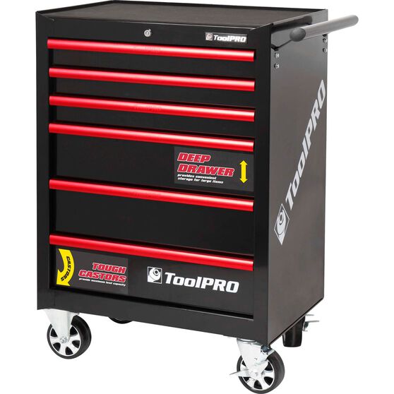 Toolpro Tool Cabinet 6 Drawer Roller Cabinet Black 27 Inch