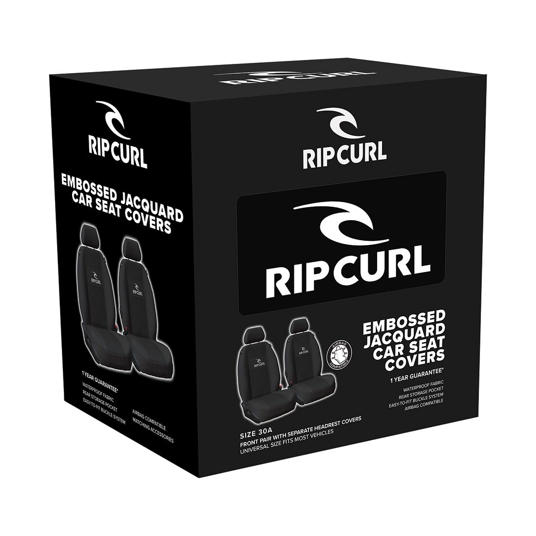 Rip Curl Jacquard Seat Covers Adjustable Headrests Airbag Compatible, , scanz_hi-res
