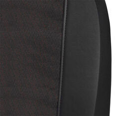 SCA Premium Jacquard & Leather Look Seat Covers Black/Red Adjustable Headrests Rear Bench 06H, , scanz_hi-res