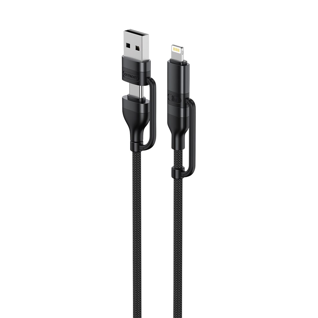 Cabin Crew USB-C/USB-A to USB-C/Lightning Magnetic Cable Black, , scanz_hi-res