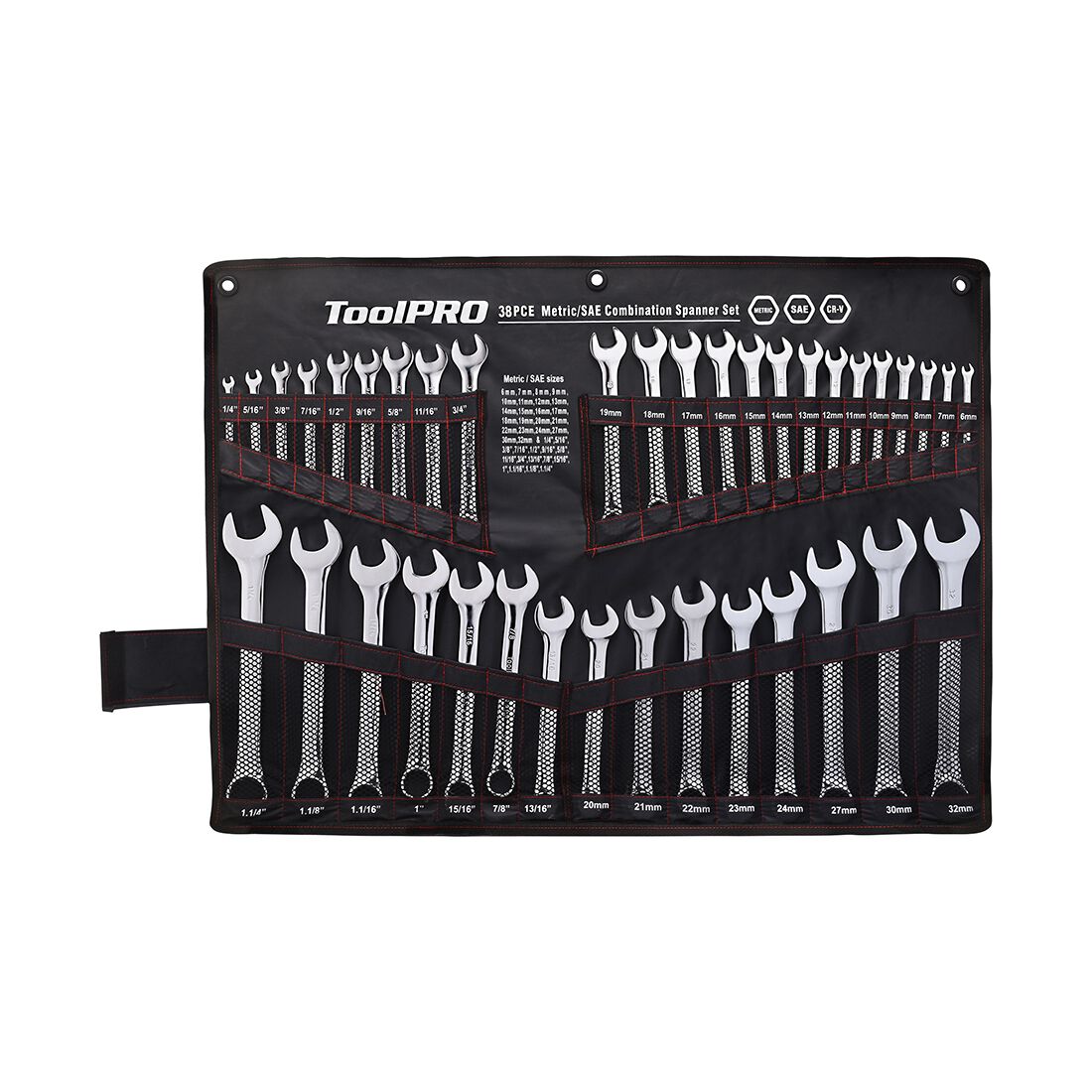 ToolPRO Spanner Set Jumbo Metric/SAE 38 Piece, , scanz_hi-res
