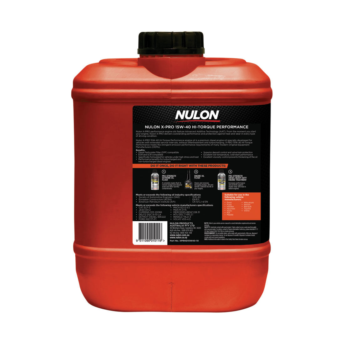 Nulon X-Pro 15W-40 Hi-Torque Performance 10 Litre, , scanz_hi-res
