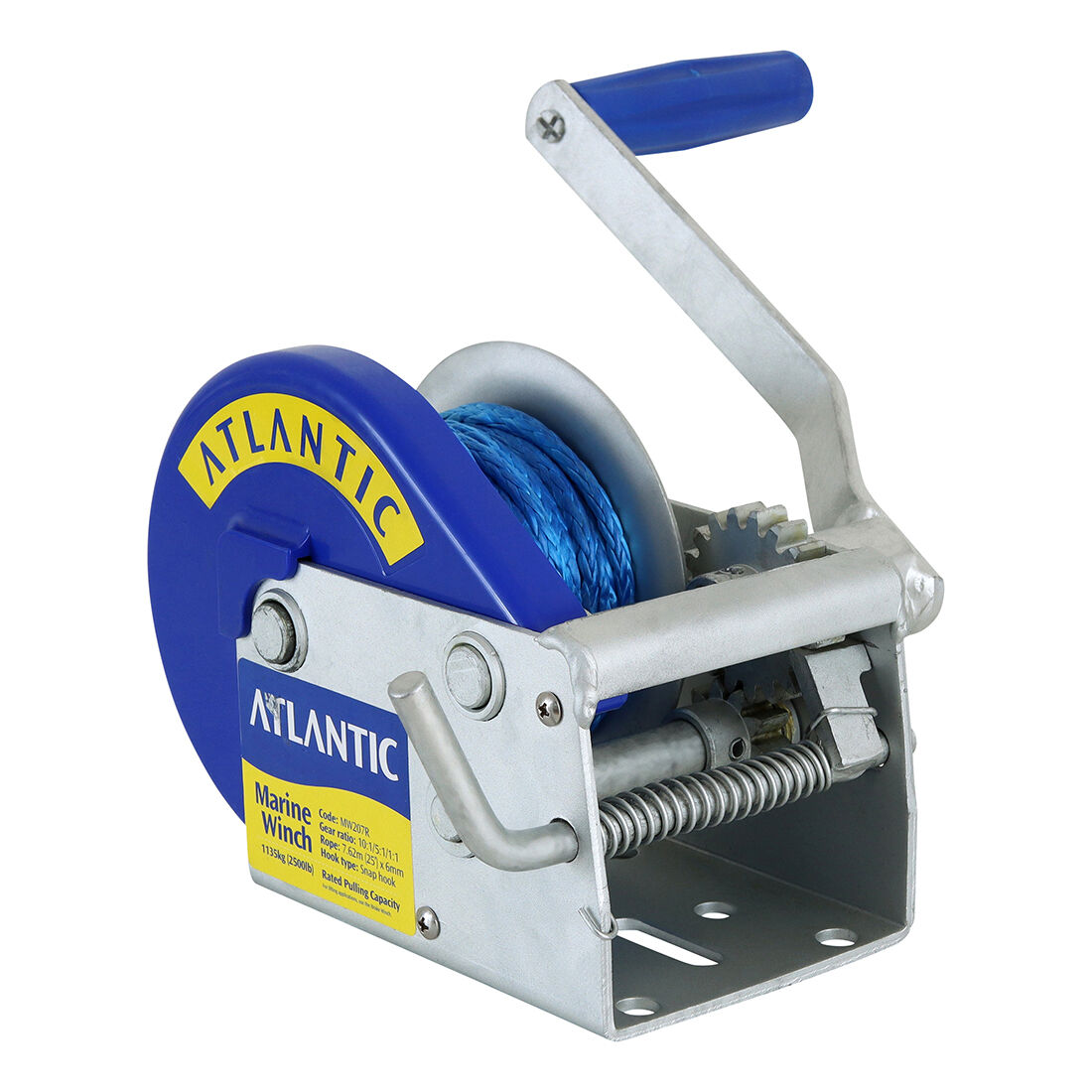 Atlantic Marine Winch 10:1/5:1/1:1 Rope Snap Hook 7.5mx6mm 1135kg, , scanz_hi-res