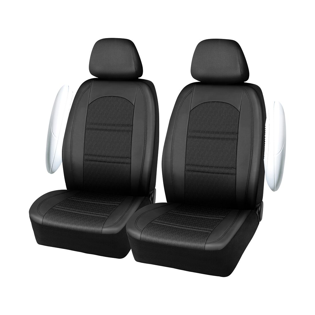 SCA Memory Foam Jacquard Seat Covers Black, Adjustable Headrests, Airbag Compatible, Size 30A, , scanz_hi-res
