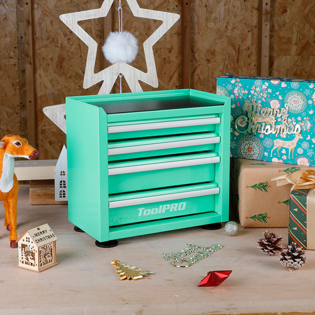 ToolPRO Mini Tool Cabinet 4 Drawer Aqua, , scanz_hi-res