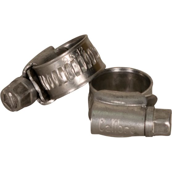 Calibre Hose Clamps - Stainless Steel, Solid Band, 9.5-12mm, 2 Pieces, , scanz_hi-res
