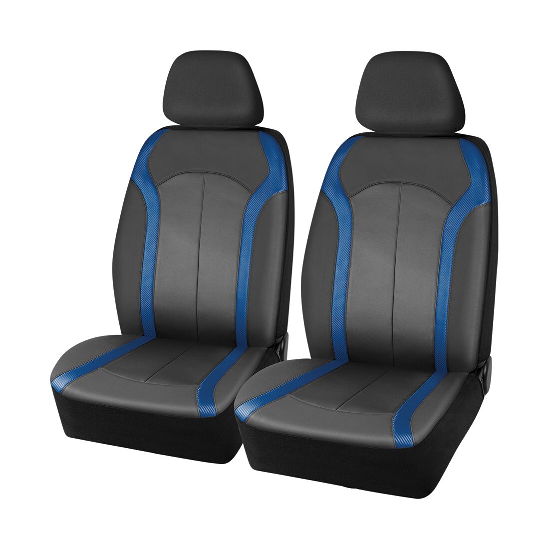 SCA Seat Cover Sports Black & Blue Leather Look, Adjustable Headrests, Airbag Compatible, Size 30A, , scanz_hi-res