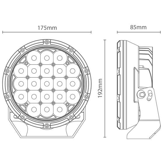 Enduralight LED Driving Light Kit w/ harness - 175mm 63W, , scanz_hi-res