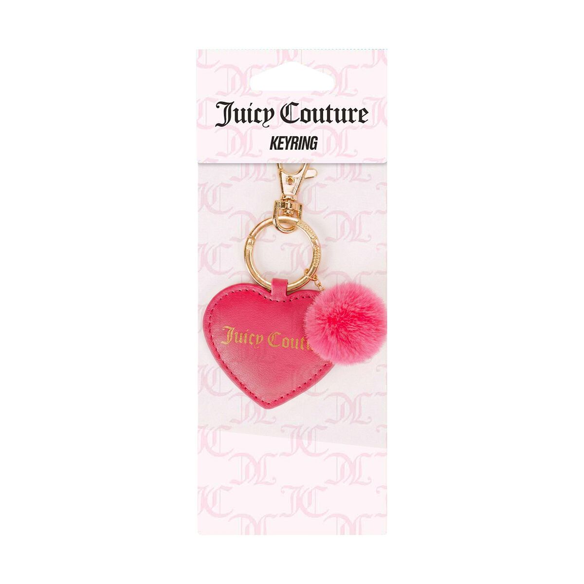 Juicy Couture Bling Juicy Keyring - Pink Heart Pompom, , scanz_hi-res