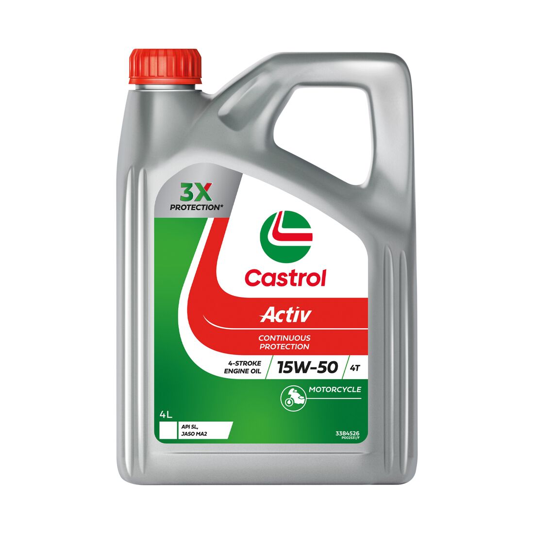 Castrol ACTIV 4T Motorcycle Oil 15W-50 4 Litre, , scanz_hi-res