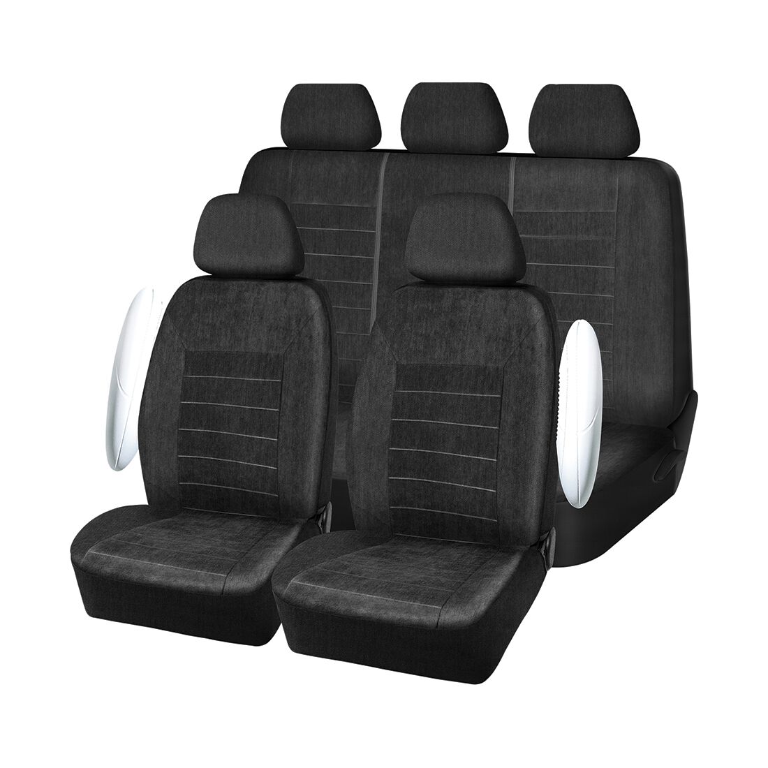 SCA Velour Seat Covers Set Black, Adjustable Headrests, Airbag Compatible, Size 30A&06H, , scanz_hi-res