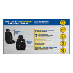 Getaway Neoprene Ready Made Seat Covers Front Pair Black suits Prado, , scanz_hi-res
