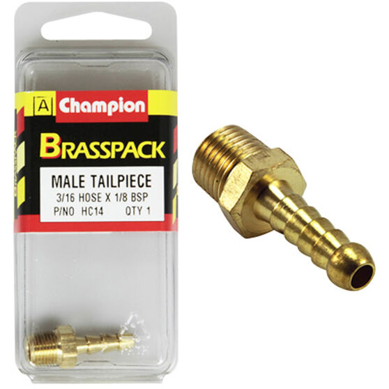 Champion Brass Pack Male Hose Barb HC14, 3/16" X 1/8", , scanz_hi-res