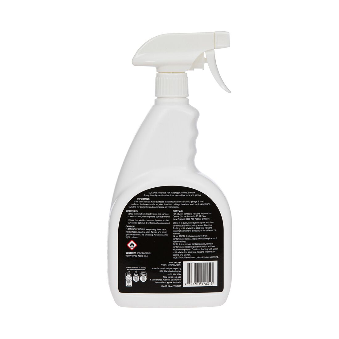SCA Dual Purpose 70% IPA Surface Spray- 750ml, , scanz_hi-res