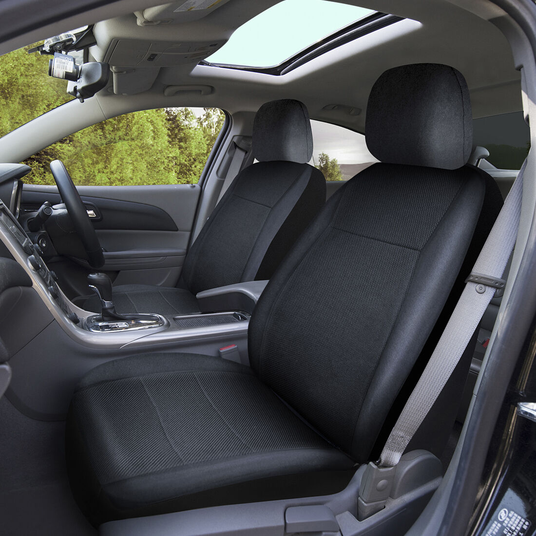 SCA Jacquard Seat Covers Charcoal Adjustable Headrests Airbag Compatible, , scanz_hi-res