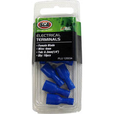 SCA Electrical Terminals - Female Blade, 6.3mm Blue, 10 Pack, , scanz_hi-res