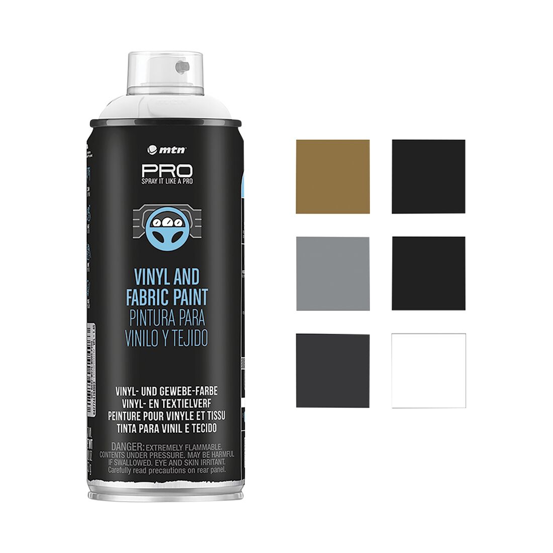 MTN PRO Vinyl &amp; Fabric Paint White 400ml Spray Paint, , scanz_hi-res