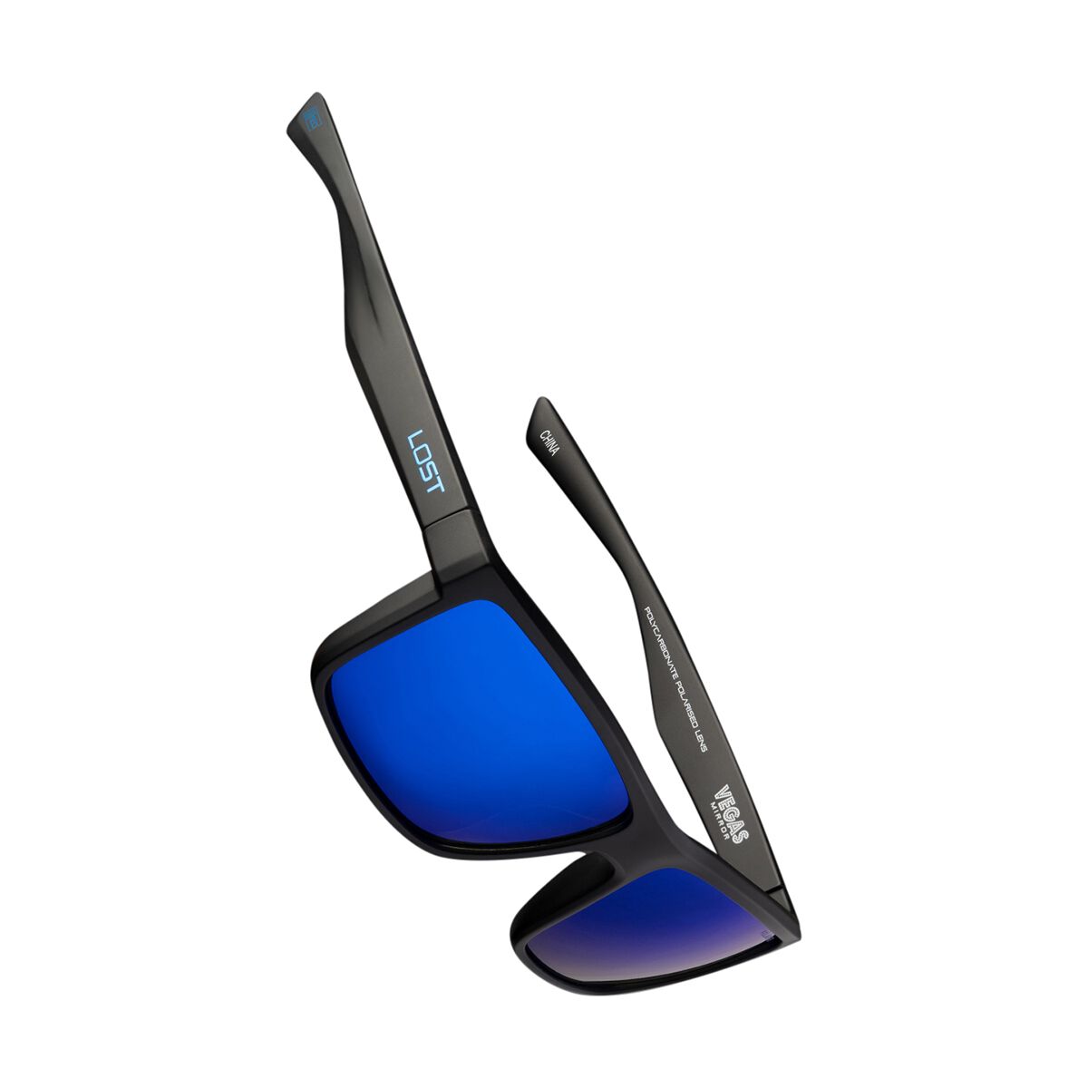 LOST Sunglasses Vegas Blue Mirror Polarised Matt Black, , scanz_hi-res