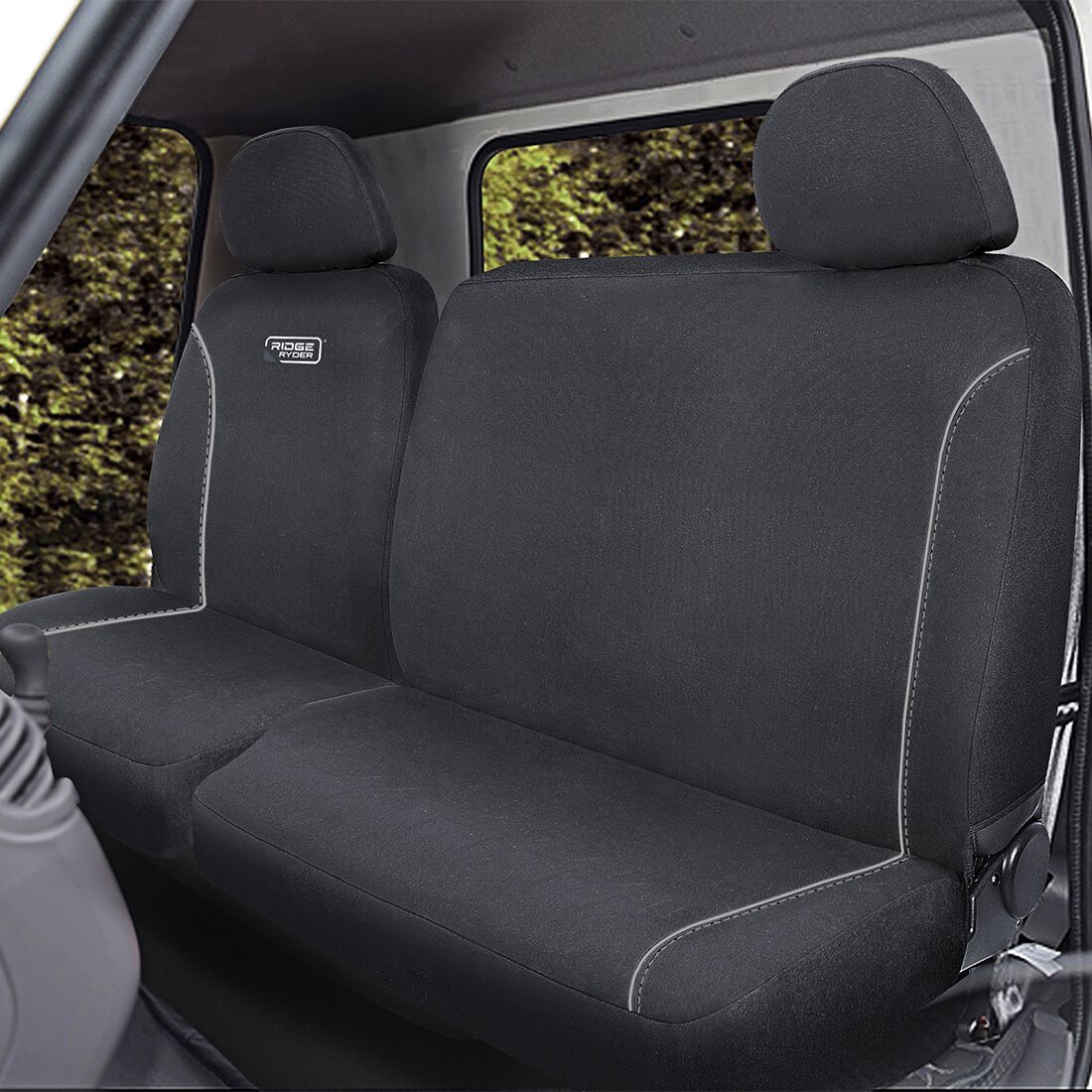 Ridge Ryder Canvas Piping Seat Covers Black/Grey 401SAB, , scanz_hi-res