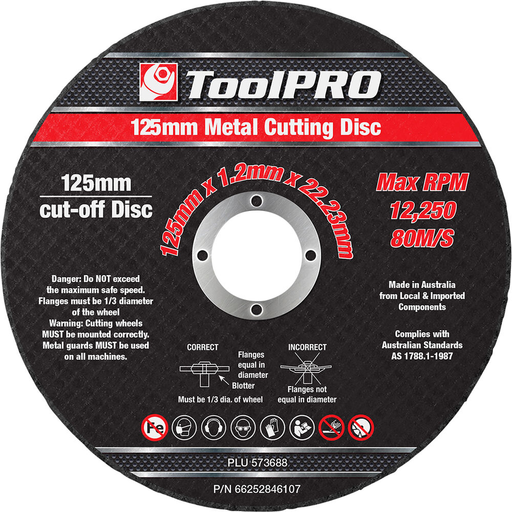 ToolPRO Metal Cut Off Disc 10 Pack 125x1.0x22.23 Supercheap Auto