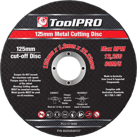 ToolPRO Metal Cut Off Disc 125mm x 1.2mm x 22.23mm 10 Pack, , scanz_hi-res