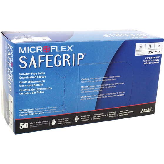 MICROFLEX Safegrip PF Latex Gloves 50 pack Medium, , scanz_hi-res
