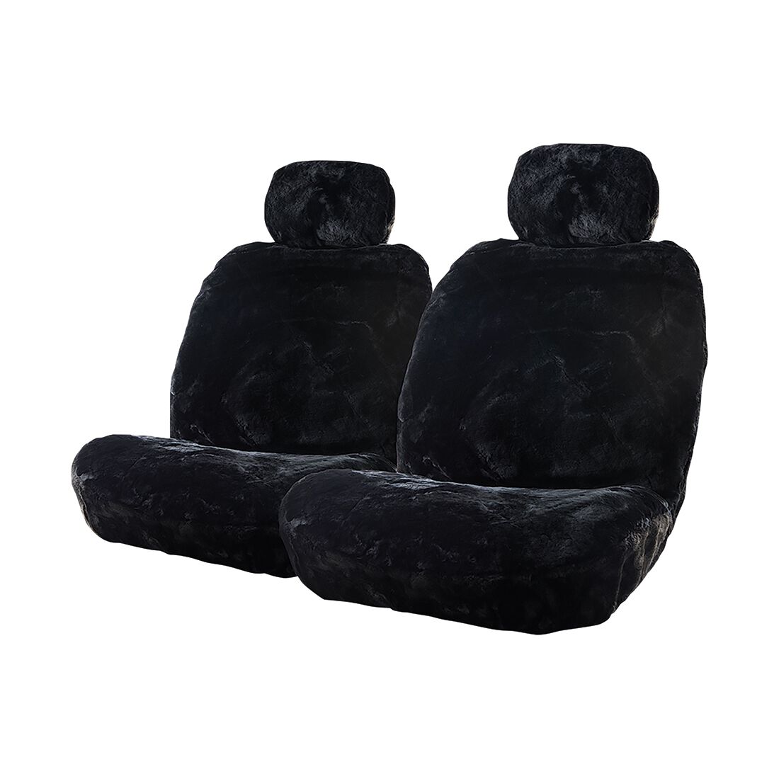 Gold CLOUDLUX Sheepskin Seat Covers - Black Adjustable Headrests Size 30 Airbag Compatible, , scanz_hi-res